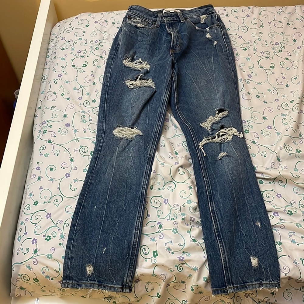 Abercrombie and Fitch curve love high rise mom jeans